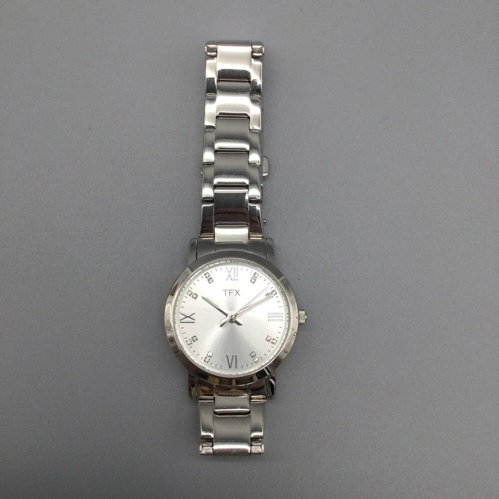 TFX Bulova Womens Watch 31mm Silver Dial Crystal 36T117 New Battery 7.75
